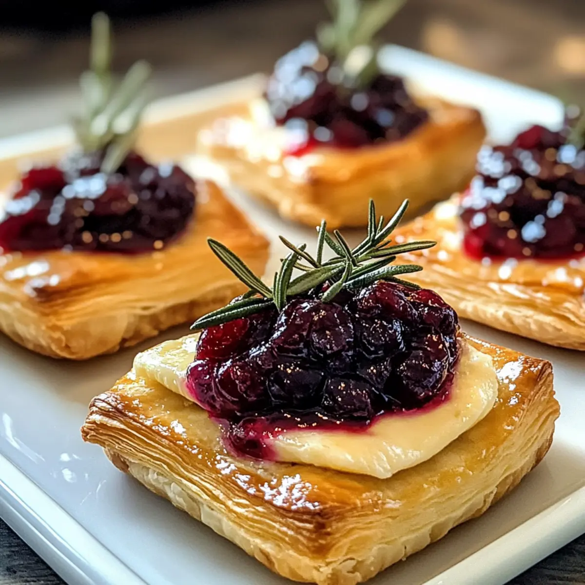 Überbackene Cranberry-Brie-Häppchen für Feste